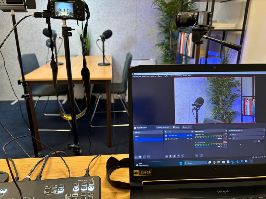 Livestream-productie op locatie: geregisseerd via OBS en een Blackmagic ATEM-switcher